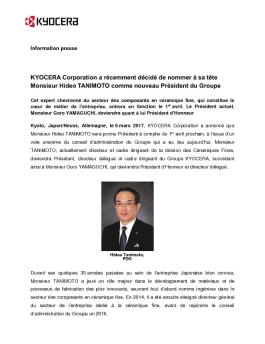 Communiqué de presse (pdf) - Kyocera
