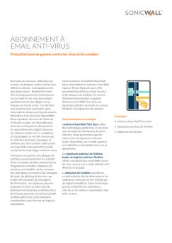 Abonnement à Email anti-virus - SonicWall