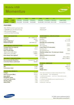 SpinPoint Mobile USB Momentus Data Sheet - Seagate