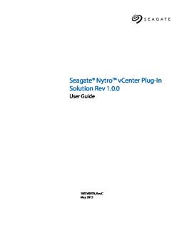 100769979 Seagate Nytro VCenter Solution Plug In Rev1.0.0 UG Rev.C
