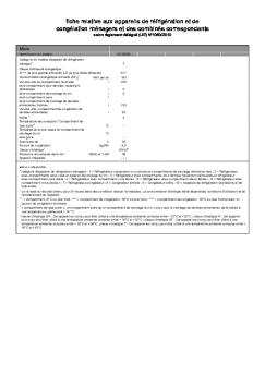 fiche relative aux appareils de réfrigération et de ... - Miele.lu