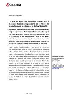 Communiqué de presse (pdf) - Kyocera