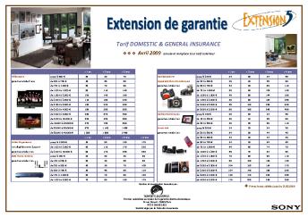 Tarifs Extension 5 - PDF - Sony