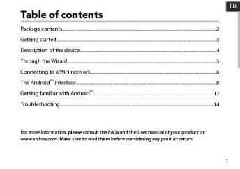 Guide de démarrage rapide en Anglais / Français / Allemand ... - Archos