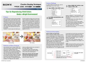 Issue 02: Tips for Reproducing Vivid Colors Under - Sony