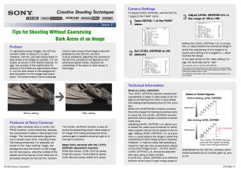 Issue 07: Tips for  Shooting Without Coarsening Dark - Sony