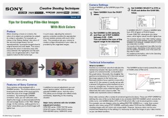 Issue 08: Tips for Creating Film-like Images - Sony