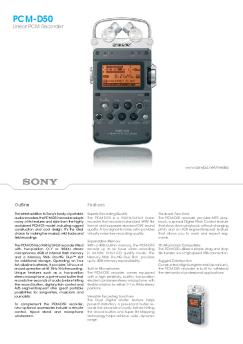 PCM-D50 Linear PCM Recorder (242.7 KB) - Sony