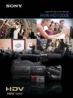 HVR-HD1000E Digital HD Video Camera Recorder (1.9 - Sony