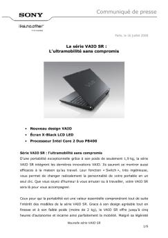 Communiqué de presse - Sony