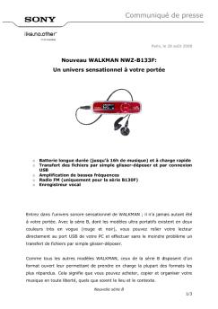 Communiqué de presse [PDF - 249Ko] - Sony
