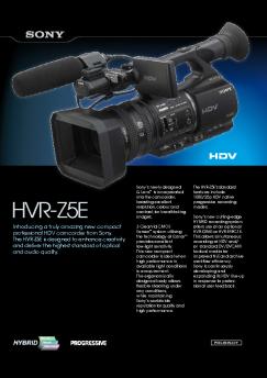 HVR-Z5E Datasheet (370.5 KB) - Sony