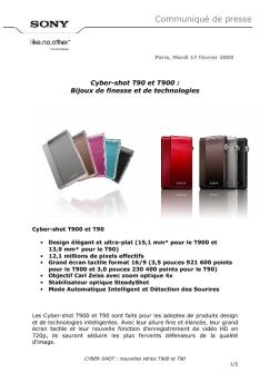 Communiqué de presse - Sony