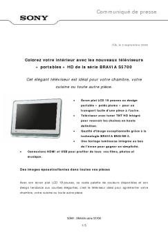 Communiqué de presse - Sony