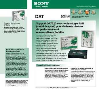 Support DAT320 avec technologie AME (métal ... - Sony