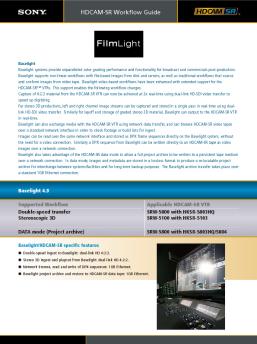 HDCAM SR Workflow Guide: FilmLight (203.2 KB) - Sony