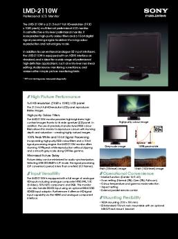 LMD-2110W Brochure - Sony