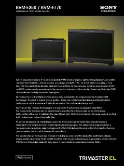 BVM-E250 / BVM-E170 Brochure (540.0 KB) - Sony