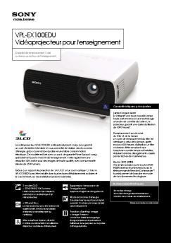 VPL-EX100EDU FR Data Projector (645.1 KB) - Sony