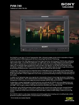 PVM-740 Brochure OLED Professional Monitor (2.7 MB - Sony