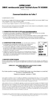 OFFRE SONY 300€ remboursés pour l'achat d'une TV HX800