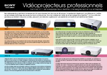 Vidéoprojecteurs professionnels 2011 (206.8 KB) - Sony