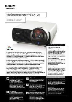 Vidéoprojecteur VPL-SX125 Vidéoprojecteur VPL-SX125 - Sony