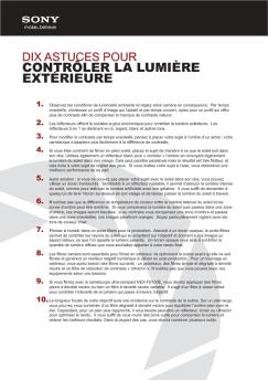 contrôler la lumière extérieure - Sony
