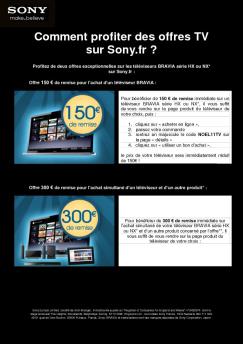 Comment profiter des offres TV sur Sony.fr ?