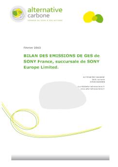 Consulter le Bilan des émissions de GES de Sony France