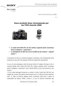 Communiqué de presse - Sony