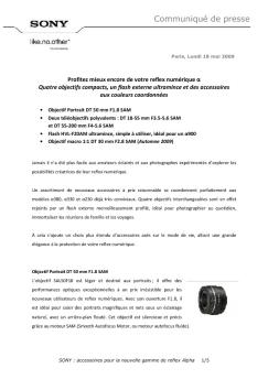 Communiqué de presse - Sony