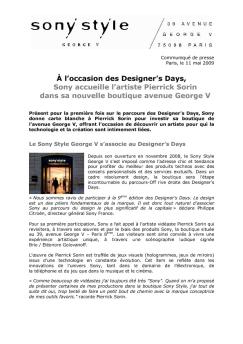 CP Sony Style George V - Designer's Days