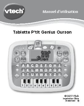 Manuel d'utilisation Tablette P'tit Genius Ourson - Vtech