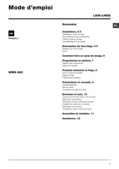 Mode d'emploi - Hotpoint