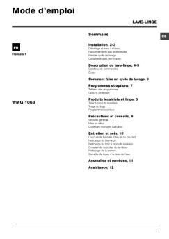 Mode d'emploi - Hotpoint