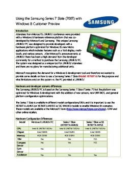 Using the Samsung Series 7 Slate (700T) with Windows 8 ...