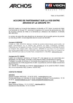 20070418 - CP ARCHOS et le Groupe TF1