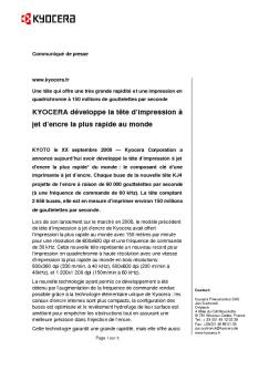 KYOCERA développe la tête d'impression à jet d'encre la plus ...