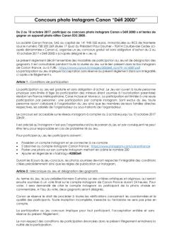 Concours photo Instagram Canon “Défi 200D” - PDFHALL.COM
