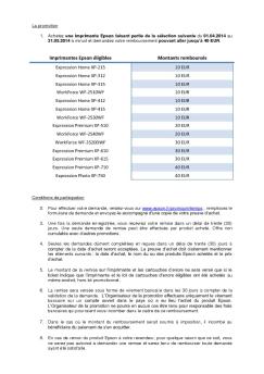 conditions de l'offre - Epson France