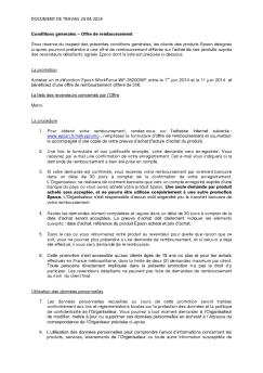 conditions de l'offre - Epson France