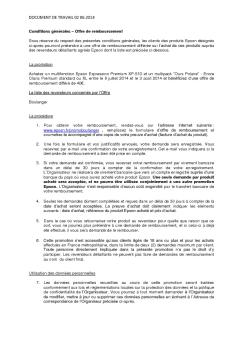 conditions de l'offre - Epson France