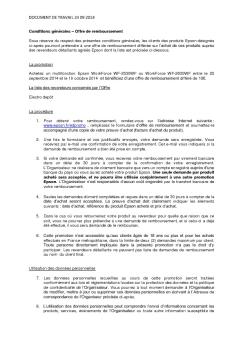 conditions de l'offre - Epson France