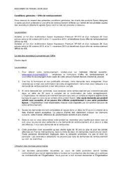 conditions de l'offre - Epson France