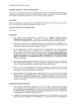 conditions de l'offre - Epson France