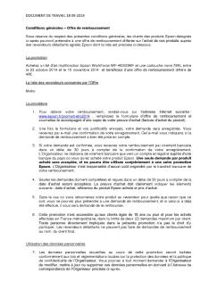 conditions de l'offre - Epson France