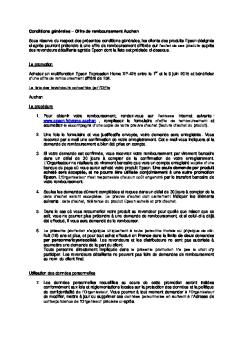 Conditions générales – Offre de remboursement ... - Epson