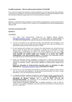 Conditions générales – Offre de remboursement Système U ... - Epson