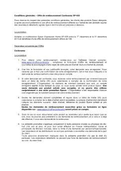 conditions de l'offre - Epson